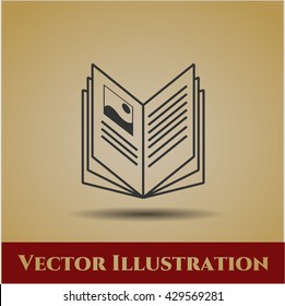 símbolo del icono del libro vector de pantalla plana eps jpg sitio web de la aplicación