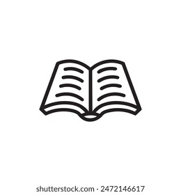 Book icon vector. A thin line sign. symbol illustration background design.