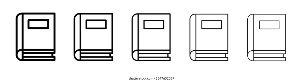 book icon vector thin outline style sign