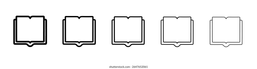 book icon vector thin outline style sign