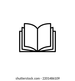 Vector de iconos de libro para aplicaciones web y móviles. símbolo y signo de libro abierto. icono de ebook