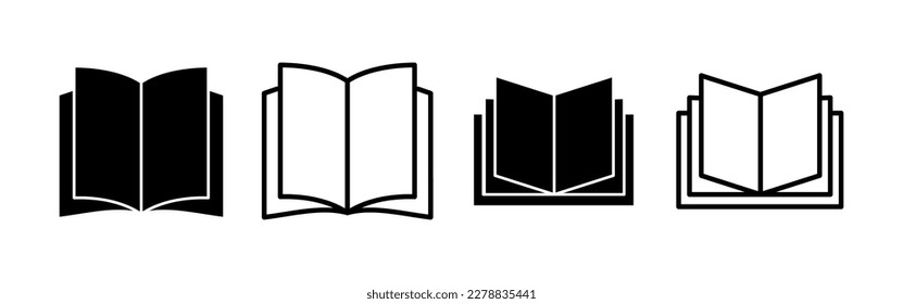 Book icon vector for web and mobile app. open book sign and symbol. ebook icon