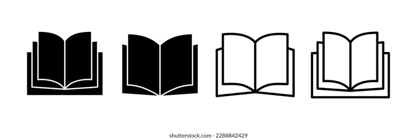 Book icon vector for web and mobile app. open book sign and symbol. ebook icon