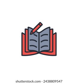 book icon. vector.Editable stroke.linear style sign for use web design,logo.Symbol illustration.