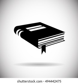Book Icon Web Application Button Flat Vector Illustration