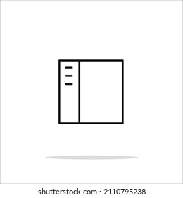 icono del libro, web y móvil, gráficos vectoriales, patrón lineal en un fondo blanco, eps 10.