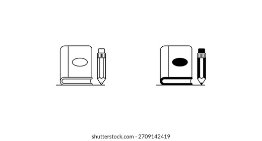 Icono de libro con fondo blanco Vector Ilustración de stock