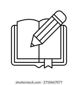Icono de libro con fondo blanco Vector ilustración de stock