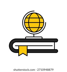 Icono de libro con fondo blanco Vector ilustración de stock