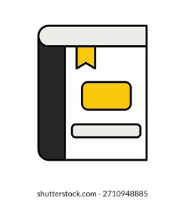 Icono de libro con fondo blanco Vector ilustración de stock