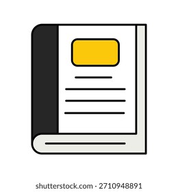 Icono de libro con fondo blanco Vector ilustración de stock