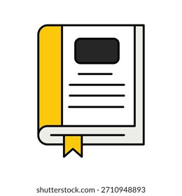 Icono de libro con fondo blanco Vector ilustración de stock