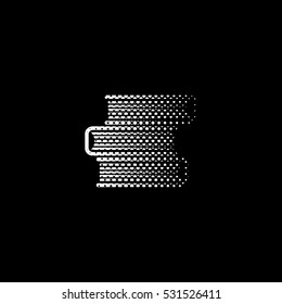 Book icon - white vector icon ; halftone illustration