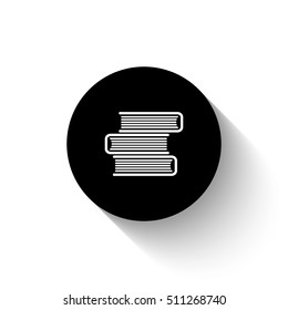 Book icon - white vector  icon with shadow