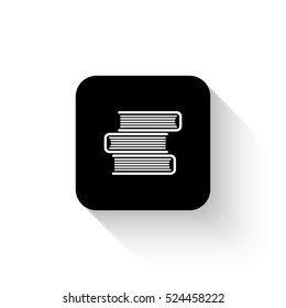 Book icon - white vector  icon with shadow
