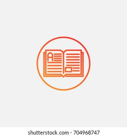 Book icon.gradient illustration isolated vector sign symbol