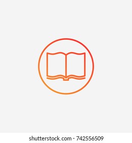 Book icon.gradient illustration isolated vector sign symbol
