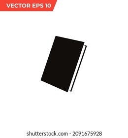 Icono del libro.Icono del bloc de notas.Libro negro.Libro cerrado