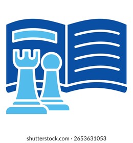 Buchsymbole im blauen Stil, Vektorgrafik