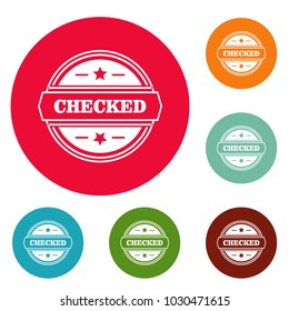 Book icons circle set vector isolated on white background