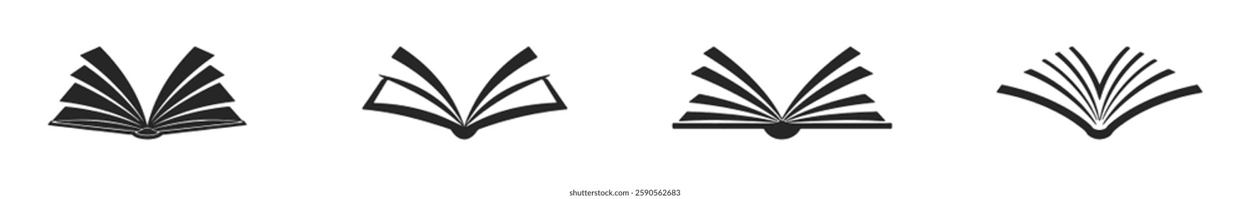 Book icons collection. Isolated on white background. Various Books Icon Set. Literature book icons set. Textbook icons.