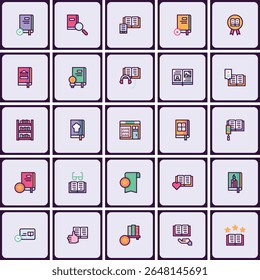Book Icons Collection, Studying and Education Symbols, Academic Illustrations