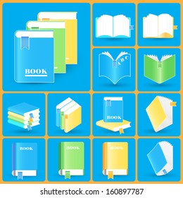 Book Icons collection. Vector icon set