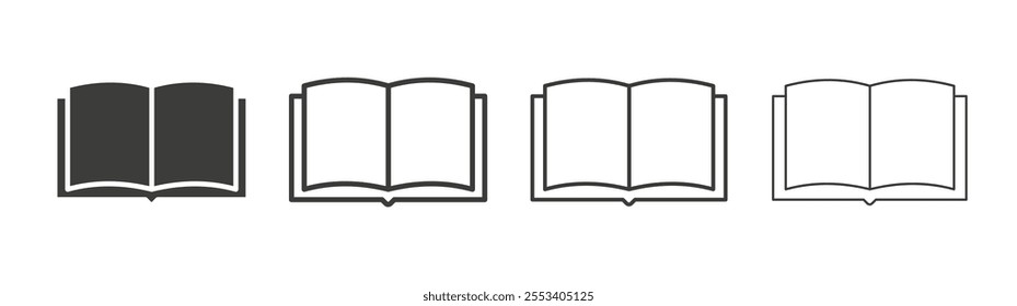 Book icons collection. vector set in black color