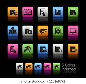 Book Icons // Color Box------It includes 5 color versions for each icon in different layers ------