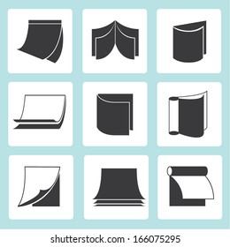 book icons, document icons set