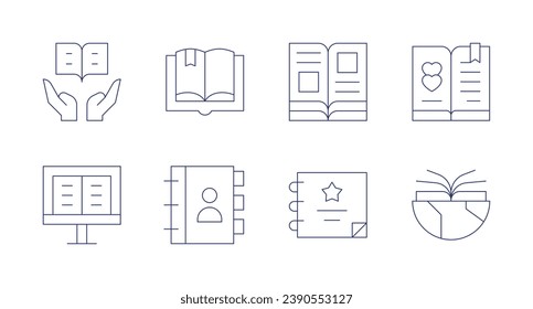 Book icons. Editable stroke. Containing book, world book day, adress book.