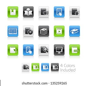 Book Icons / The file Includes 4 color versions in different layers.
