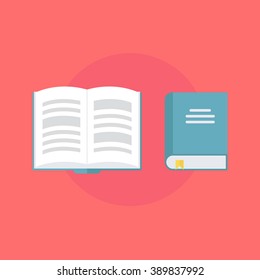 Book icons. Flat design style vector illustration.