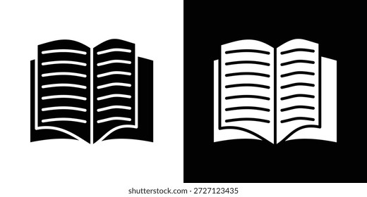 Iconos de libro concepto de Vector plano. Ilustraciones en blanco y negro