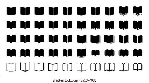 Book icons kit epub and fb2 in vector