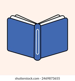 Los iconos del libro se hacen en un estilo plano de los libros de texto escolares, aislados sobre un fondo blanco.