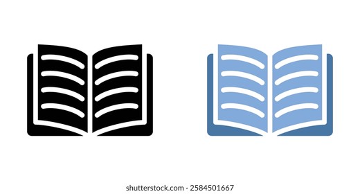 Book icons pack in black and colored version