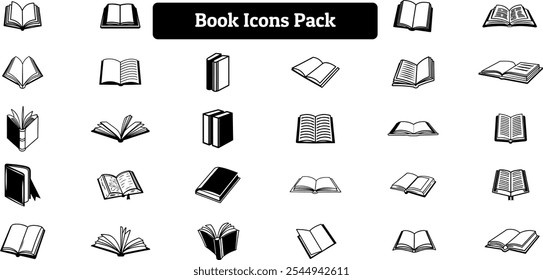 Book Icons Pack, Silhouette Design