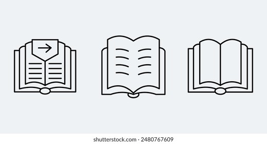 book icons , paper and file icon set. Collection of document icons , paper and file vector icon set