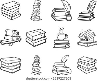 Iconos del libro: Lectura, Literatura, Conocimiento, Educación