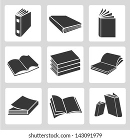 book icons set