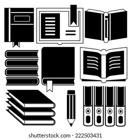 book icons set