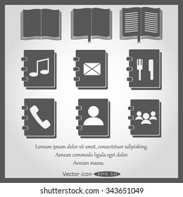 book icons set