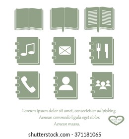 book icons set