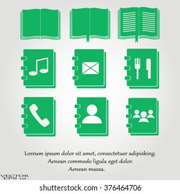 book icons set