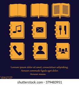 book icons set