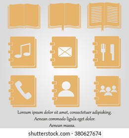 book icons set