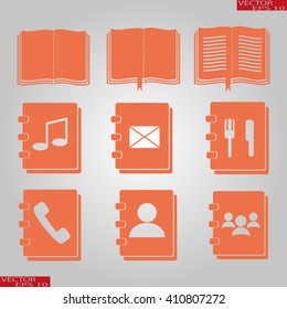 book icons set