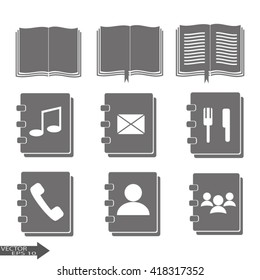 book icons set