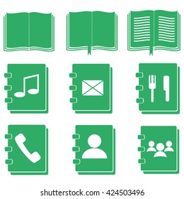 book icons set